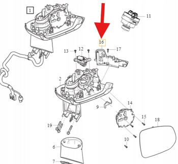 LEWY KIERUNKOWSKAZ W LUSTERKU VOLVO S60 V60 S90 V90 XC40 EX40 OE 31498601