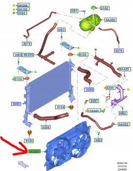WENTYLATOR CHŁODNICY FORD MUSTANG Mk6 2.3_2331717_FR33-8C607-BE