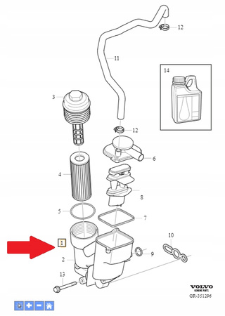 Obudowa filtra oleju Volvo OE 30677920