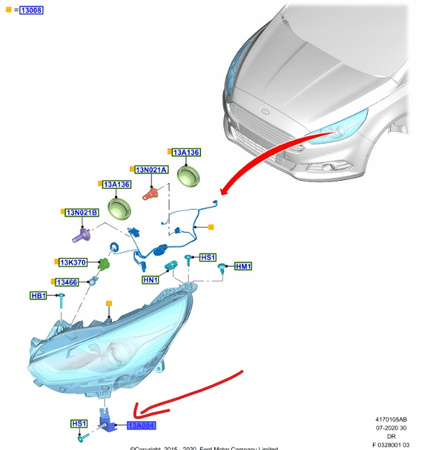 MOCOWANIE DOLNE REFLEKTORA RH FORD SMAX GALAXY 15-_2018181_EM2B-13A004-AE