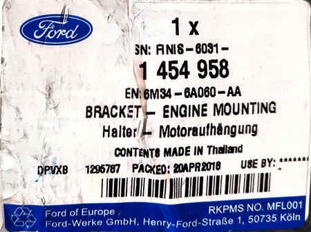 WSPORNIK ZAWIESZENIA SILNIKA FORD EVEREST RANGER 1454958 _ 6M34-6A060-AA