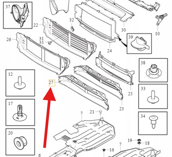 WLOT DOLNA KIEROWNICA POWIETRZA VOLVO XC90 2016- OE 31383724