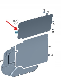 OKŁADZINA DRZWI PRZESUWNYCH PRAWA GÓRNA MERCEDES VITO W447 OE A4477370560