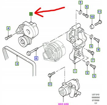 ROLKA PASKA KLINOWEGO FORD GALAXY Mk2 2.8 V6 _ 1139712 _  YM21-10145-BB