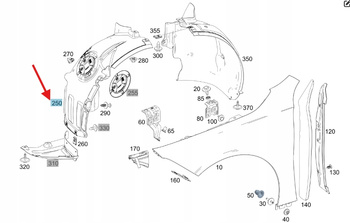 NADKOLE LEWY PRZÓD MERCEDES CLA W118 A klasa W177 OE A1776905102