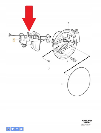 Siłownik klapki wlewu paliwa Volvo V40 OE 32260461