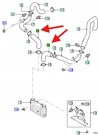 PRZEWÓD CHŁODNICY POWIETRZA RANGER 2006- 2012 OE 5057503 _ 6M34-6W651-AB