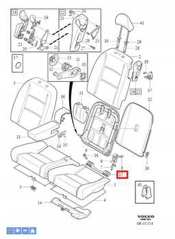 WSPORNIK , MOCOWANIA ISOFIX VOLVO V50