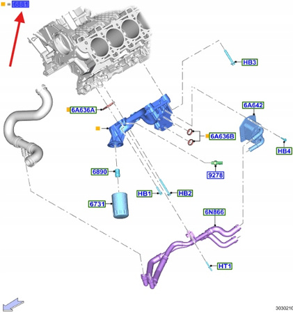 ADAPTER FILTRA OLEJU MT82 5.0 FORD MUSTANG 2016- 17 2165173 _ FR3E-6881-HC