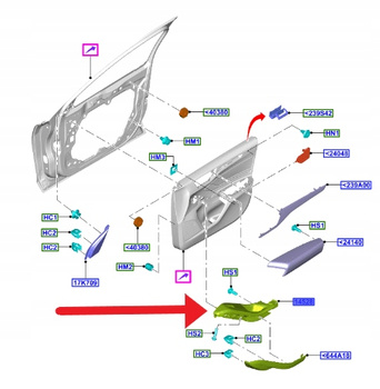 OBUDOWA PRZEŁĄCZNIKA LEWY PRZÓD FOCUS 2018- 2399457 _ JX7B-14B133-RC3JA6