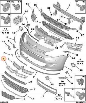 LISTWA CHROM EMBLEMAT ZDERZAKA PRZÓD CITROEN C3 A51 OE 1609966280