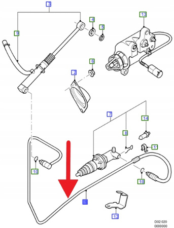 PRZEWÓD SIŁOWNIKA SPRZĘGŁA MT75 FORD TRANSIT 2002- 4414933 _ 3C11-7A512-AB
