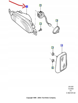 LAMPA PRZECIWMGIELNA LEWY PRZÓD FORD TRANSIT Mk5 ESCORT_4377433_YC15-15201-AD
