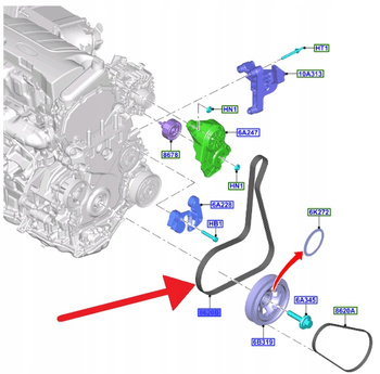 PASEK KLINOWY WIELOWROWKOWY 2.0L ECOBLUE KUGA 2020- 2361318 _ KK2Q-6C301-AB
