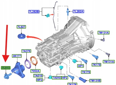 ŚRUBA KOŁNIEZA PRZENIESIENIA NAPĘDU TRANSIT 2000- 2022512 _ 4C1R-7J090-AC