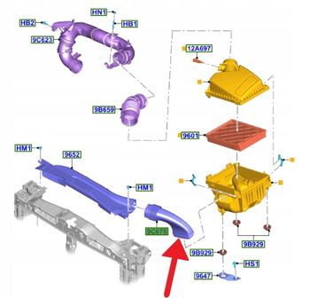 WLOT DOLOT FILTRA POWIETRZA FORD ESCAPE KUGA 2020- 2534716 _ LX61-9C676-DA