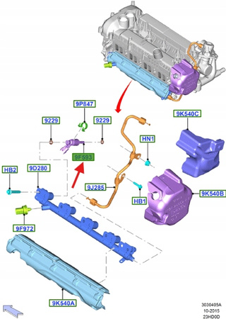 WTRYSKIWACZ PALIWA 2.3 EB FORD FOCUS MUSTANG 15- OE 2162434 _ EJ7E-9F593-DC
