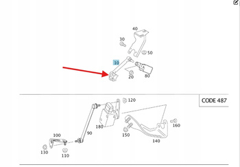 DRĄŻEK ŁĄCZNIK CZUJNIK POZIOM ŚWIATEŁ TYŁ MERCEDES S W221 CL OE A2213202589