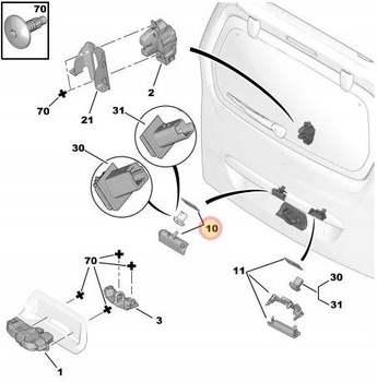 KLAMKA KLAPY TYŁ CITROEN BERLINGO B9 OE 8726Y1