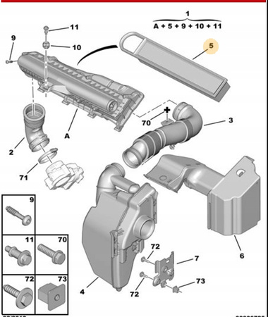 Filtr powietrza Eurorepar Citroen Berlingo B9 1611158080