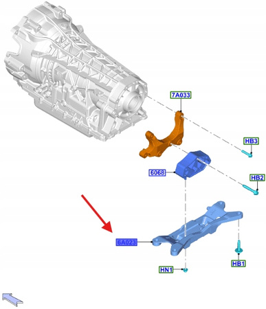 ŁAPA SKRZYNI BIEGÓW AUTOMAT FORD MUSTANG 17- 23- OE 2238455 _ JR3C-5060-AB