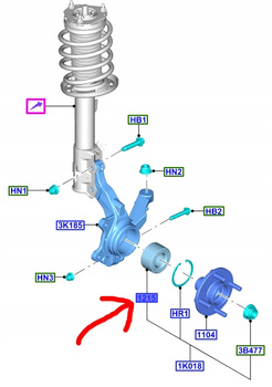 ŁOŻYSKO PIASTY KOŁA PRZÓD ECOSPORT 2017- 4WD OE 2126014 _ JCPC-1215-A6A