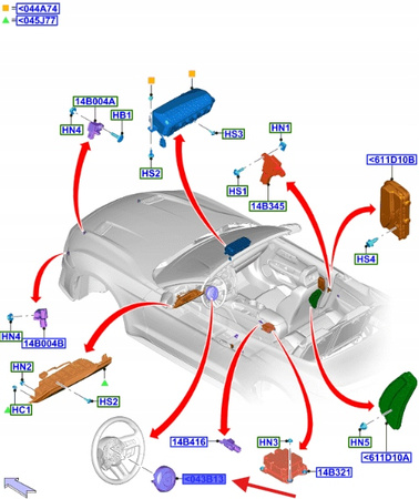 PODUSZKA POWIETRZNA KIER. FORD MUSTANG 2017- 2414264 _ JR33-C699D88-BB3ZHE