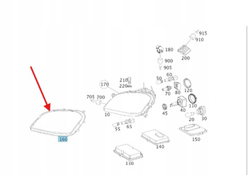 USZCZELKA LAMPY LEWY PRZÓD MERCEDES ML W164 OE A164826079164