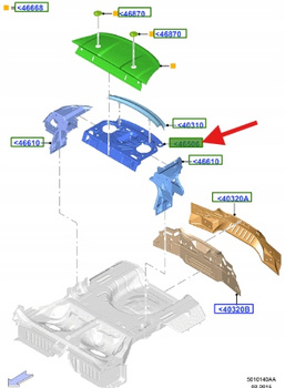PŁYTA ŁĄCZENIE PRZEDZIAŁU BAGAŻNIKA MUSTANG 2015- 2070859 _ FR3B-6346506-AN