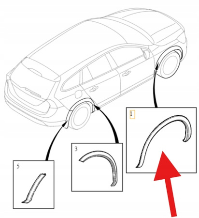 LISTWA NADKŁADKA BŁOTNIKA PRAWY PRZÓD VOLVO S60 V60 CC OE 31463655