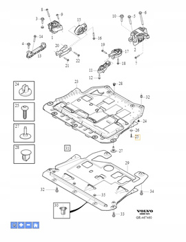 Śruba osłony silnika OE 986063