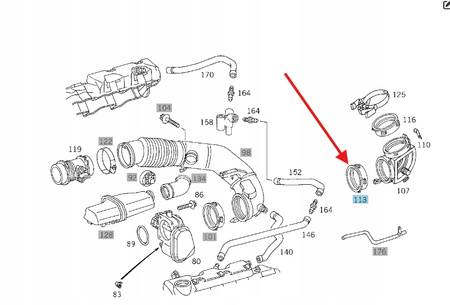 USZCZELKA PRZEWODU POWIETRZA MERCEDES W203 W211 W220 OE A112159008064