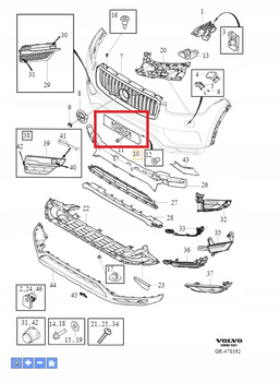 RAMKA PODKŁADKA POD TABLICĘ REJESTRACYJNĄ VOLVO XC90 2016- OE 31383631