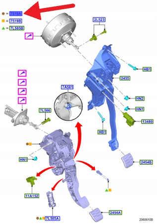 PEDAŁ SPRZĘGŁA 1.0 1.5 EB MMT6 FORD MONDEO 2014- OE 2168813 _ DG9C-7519-AG