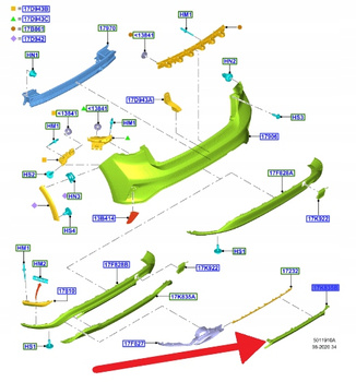 OSŁONA ZDERZAKA TYŁ FORD FOCUS HATCHBACK 2018- 2379626 _ KX7B-17D781-SBPRAA
