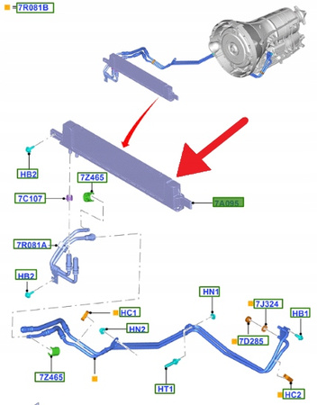 CHŁODNICA OLEJU SKRZYNI FORD MUSTANG 2015- 2079921 _ FR33-7A095-AB
