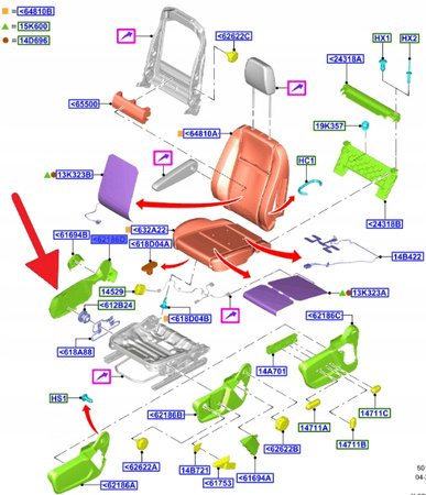 POKRYCIE OSŁONA FOTELA PASAŻERA TRANSIT 2019- OE 2216539 _ JK21-61684-AB3Z