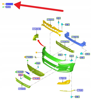 ZDERZAK PRZÓD PDC FORD FOCUS 2022- OE 2693767 _ NX7B-17H772-CBPRAA