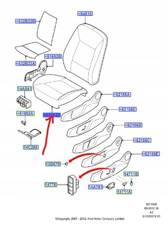 PODUSZKA SIEDZENIA PASAŻERA FORD MONDEO Mk4 2007- 1761793 _ 7S71-63222-CD