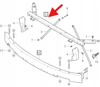 BELKA GÓRNA WZMOCNIENIE CZOŁOWE VOLVO XC60 2018- OE 32318891 32405880