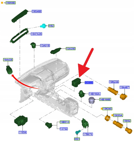 PRZEŁĄCZNIK SYSTEMÓW BEZP. FORD RANGER 2015- 1895993 _ EB3T-14B436-AKA3JA6