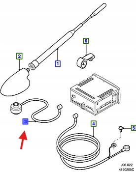 PRZEWÓD ANTENOWY MONDEO MK3 2000- 2007 1344318 _ 4S7J-18812-CB