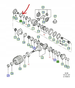 USZCZELNIACZ WAŁKA WYJŚCIA DYFRA FORD GALAXY Mk1 _ 1033605 _ 95VW-4K043-AA