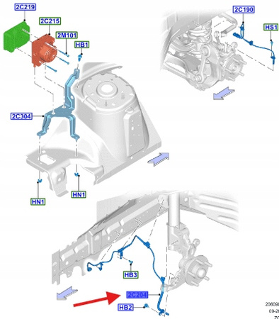 CZUJNIK ABS LEWY PRZÓD FORD MUSTANG 2015- 2021 OE 5281026 _ FR3C-2C205-AC