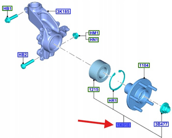 ZESTAW NAPRAWA ŁOŻYSKA KOŁA FORD RÓŻNE MODELE 2472586 _ 8V4J-1K018-AC