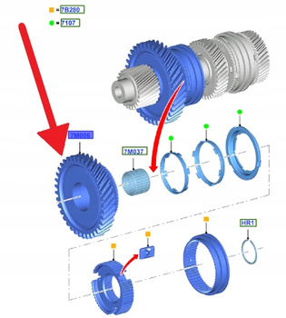 KOŁO ZĘBATE BIEGU WSTECZNEGO MMT6 FORD OE 1586914 _ BK2R-7M166-YB