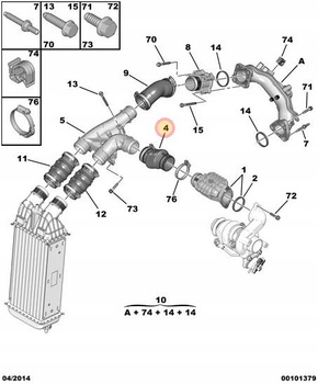 WĄŻ INTERCOOLERA CITROEN C3 C4 C5 DS3 DS4 DS5 BERLINGO JUMPY OE 0382PJ