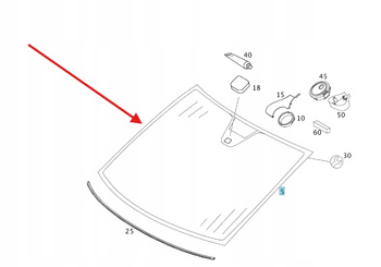 MERCEDES OE W639 A6396702601 SZYBA PRZEDNIA CZOŁOWA