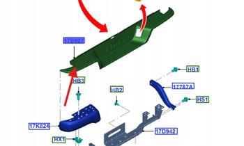 POKRYCIE ZDERZAKA TYLNEGO FORD RANGER 2016- 2129518 _ GB3B-17B810-AB