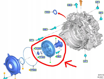 SPRZĘGŁO PRZODU FORD FIESTA FOCUS PUMA COURIER 2709858 _ KTM1BP-7P087-AD